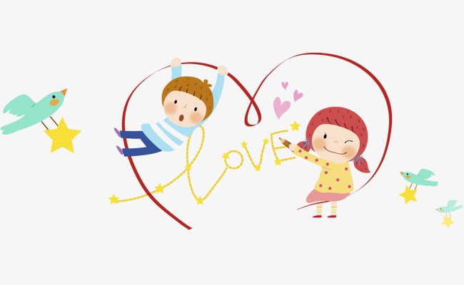 卡通玩耍的小孩免抠图