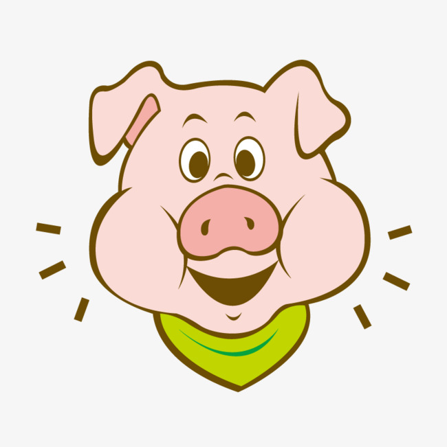 卡通可爱小动物装饰设计动物头像猪猪