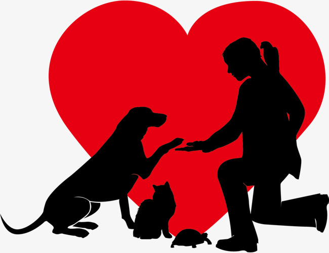 红色爱心关爱动物