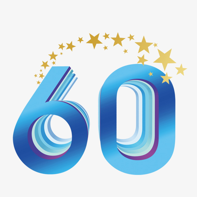 卡通蓝色数字简图60