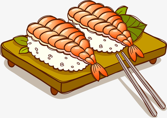 卡通简约美食装饰广告设计寿司