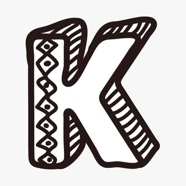 卡通手绘英文字母k