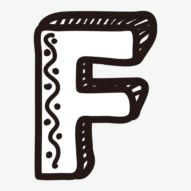 卡通手绘英文字母f_艺术字设计_千库网