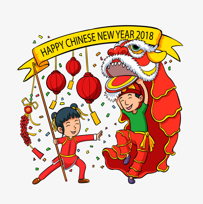 矢量舞龙耍狮下载中国年鞭炮元宵节春节灯笼开心