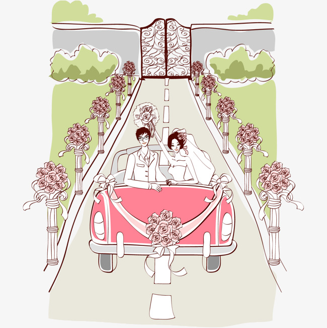 卡通婚礼现场矢量图
