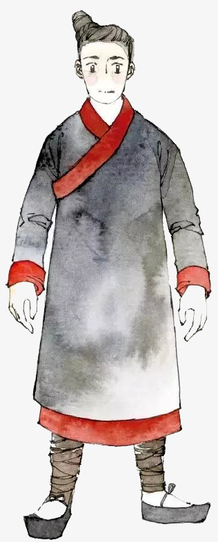 卡通手绘古代男子服饰卡通手绘水彩男子服饰长袍