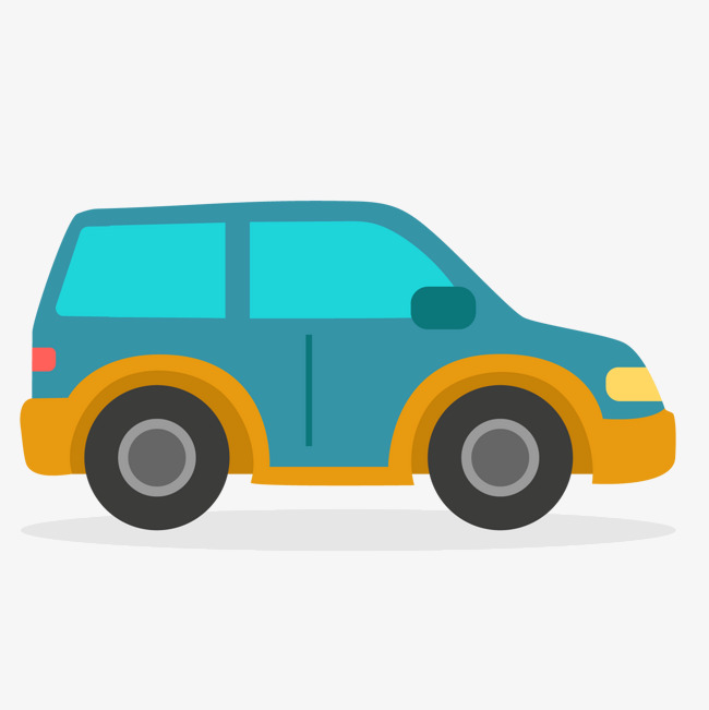 卡通蓝色小汽车矢量图