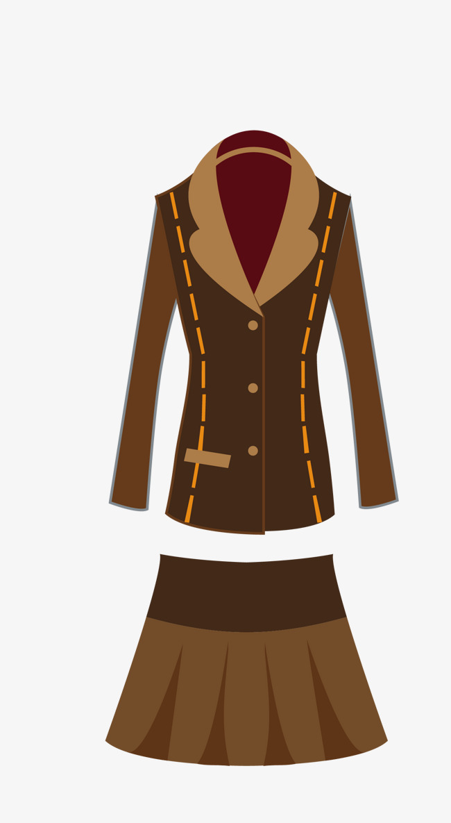 矢量卡通扁平化女士西服png