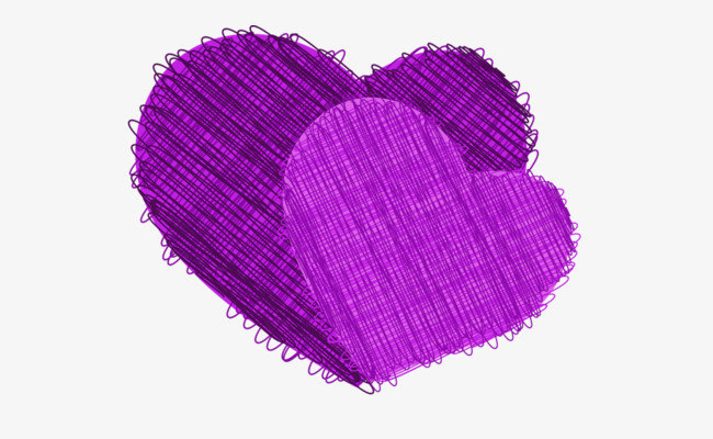紫色立体浪漫爱心png