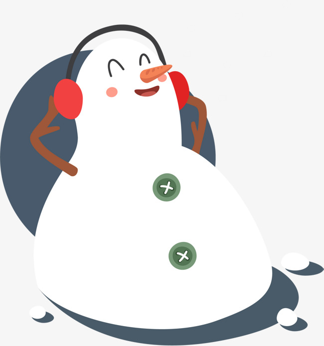 冬季听歌的白色雪人素材图片免费下载_高清p
