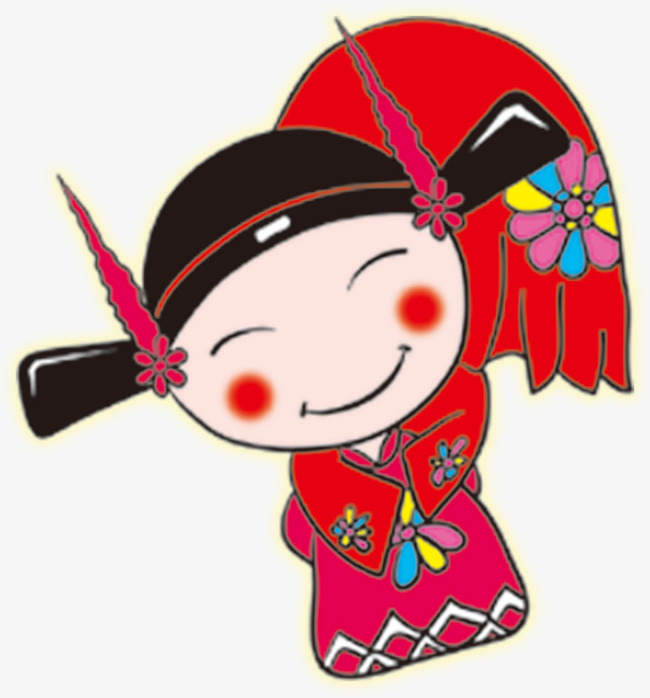 红色喜庆卡通小人装饰