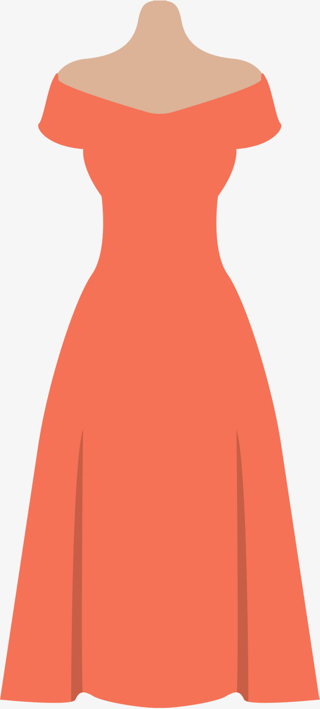 橙色卡通长裙服饰素材图片免费下载_高清png