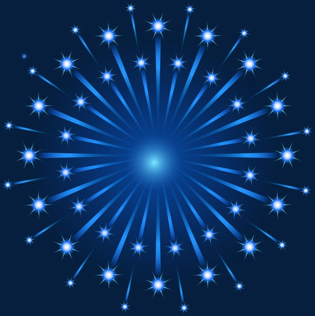 新年美丽蓝色烟花素材图片免费下载_高清png