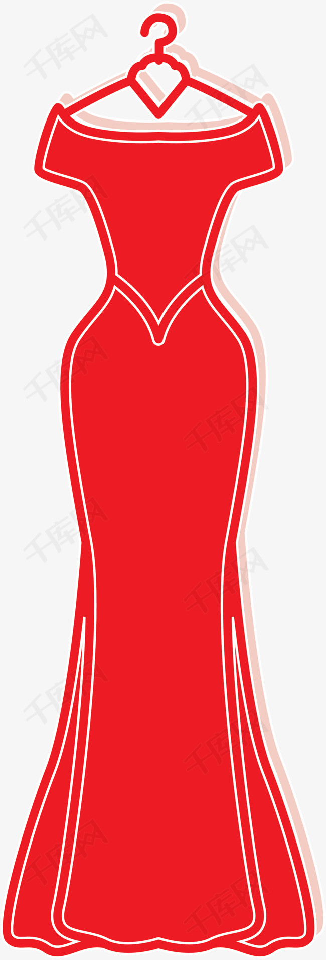 红色婚礼衣架裙装