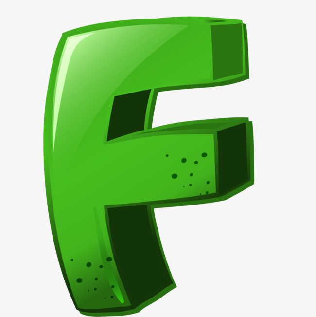 绿色立体英文字母f