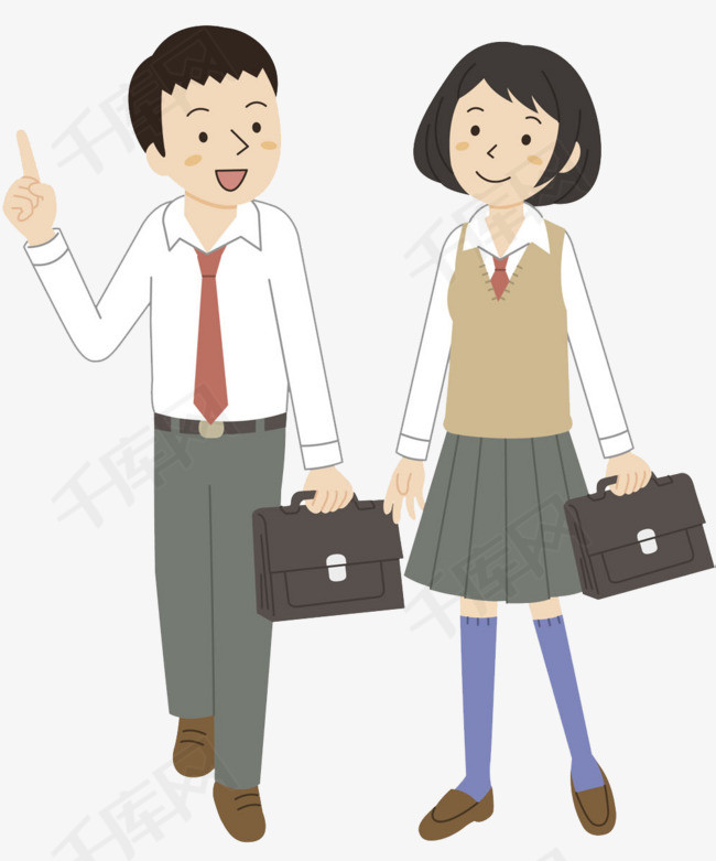 卡通交谈的人免抠图