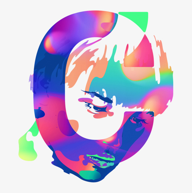 创意彩色字母c矢量