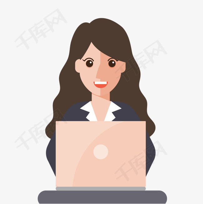 微笑的商务女性设计矢量图人物卡通微笑人物设计女性