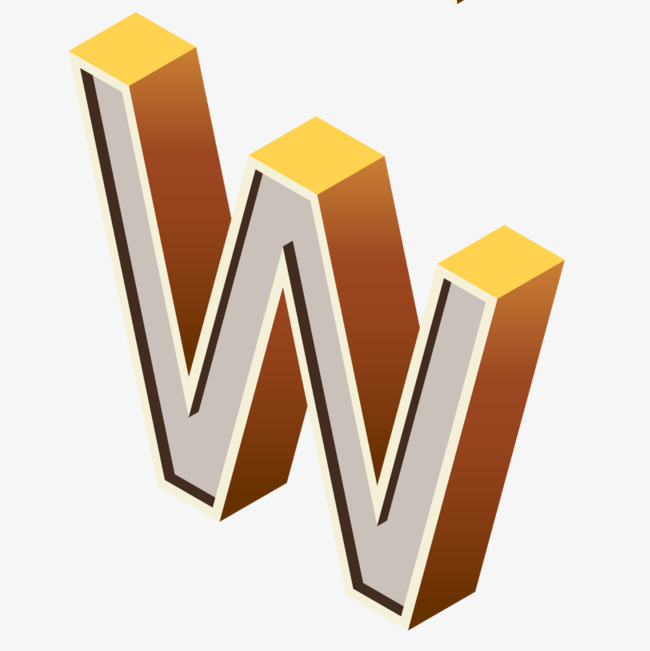 可爱卡通斜杠英文字母w【免抠元素png】-90设计网