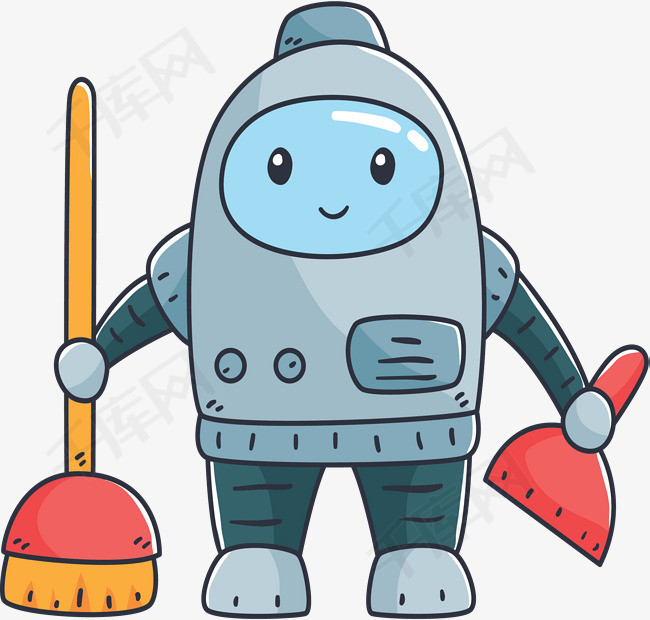 人工智能扫地机器人矢量png机器人扫地机器人扫地做家务人工智能