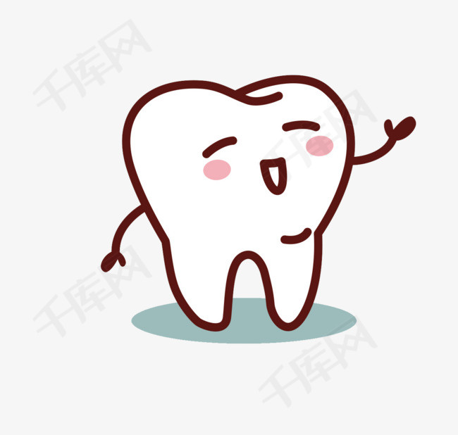 手绘线条牙齿表情