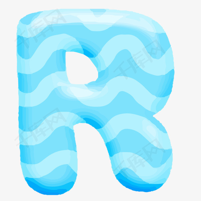 卡通手绘英文字母r