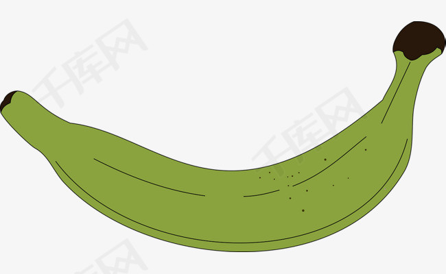 一根手绘绿色香蕉