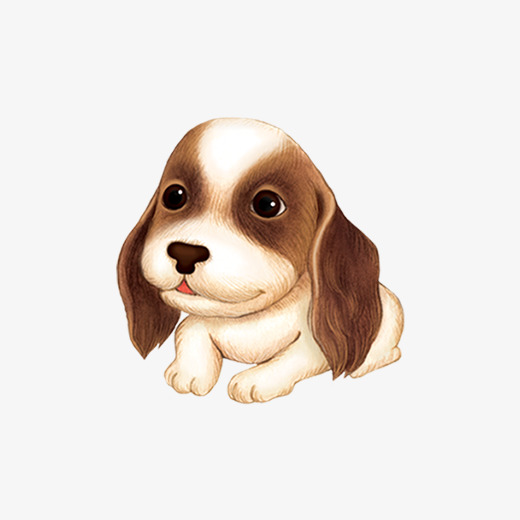 灰色绘画小狗卡通插画