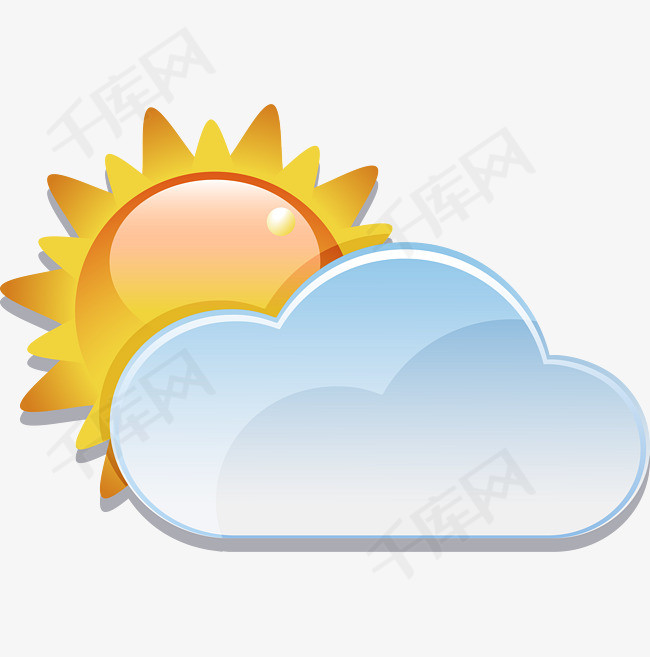 卡通云朵和太阳简图