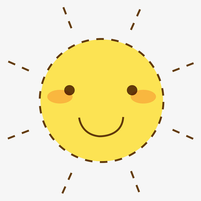 卡通手绘黄色可爱的太阳