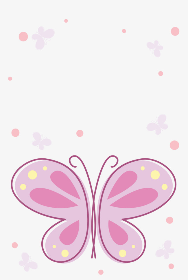 卡通粉色蝴蝶矢量图