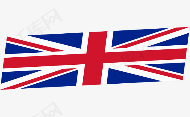 倾斜的英国国旗图