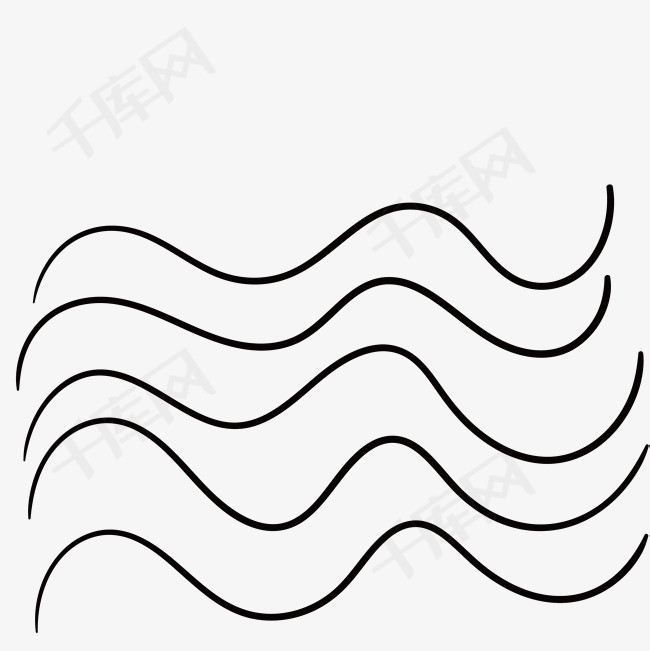 水的波浪线简单图案