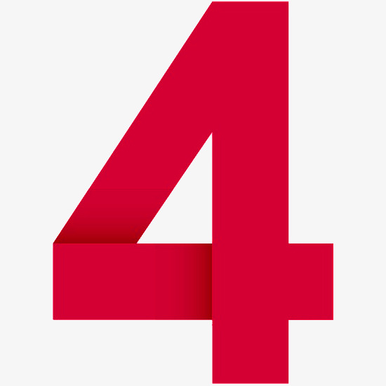 玫红色数字4艺术字