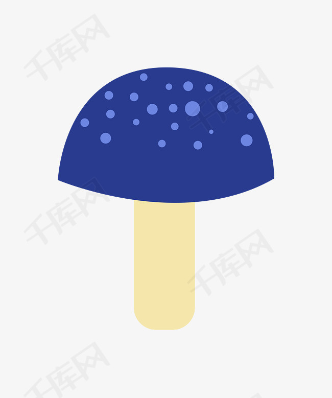 卡通蓝色蘑菇图案