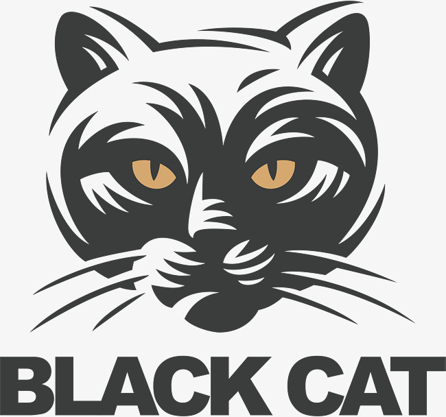 卡通黑猫头像设计