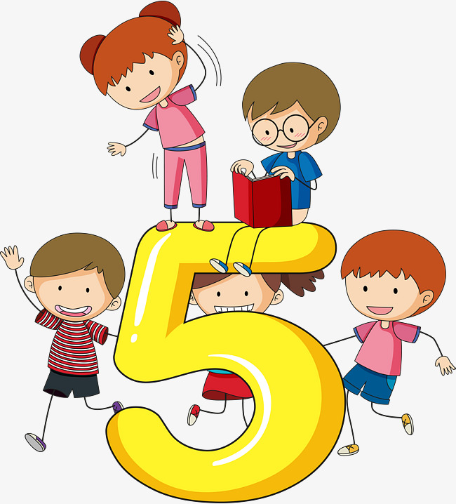 可爱小孩数字5免抠素材