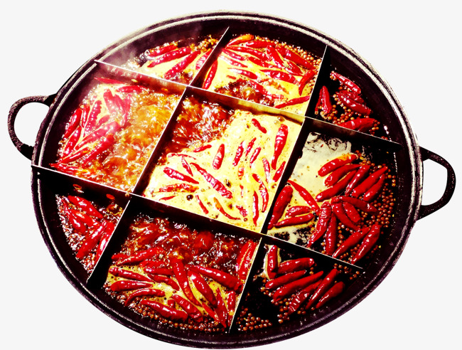 实物川味九宫格火锅