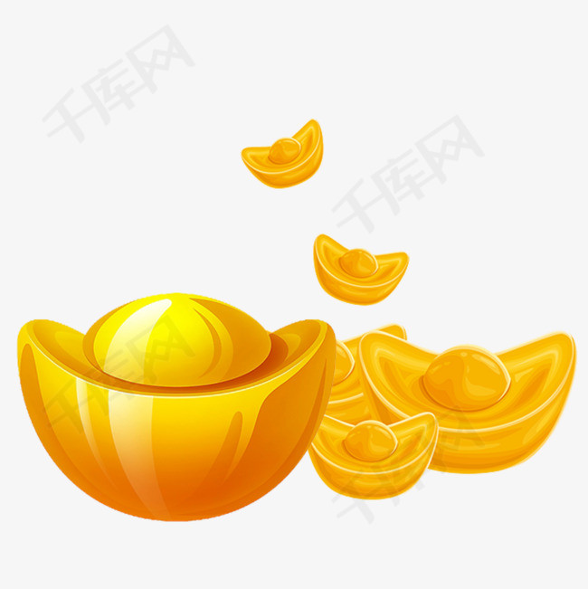卡通金色金子素材下载