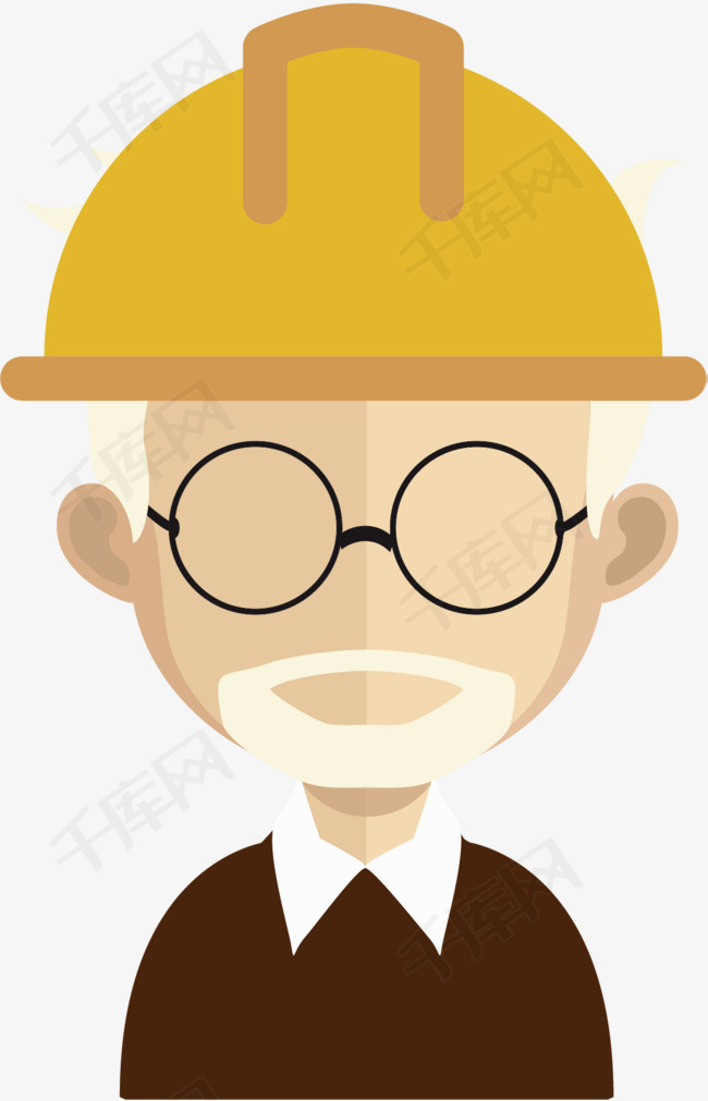 戴眼镜的建筑工人头像