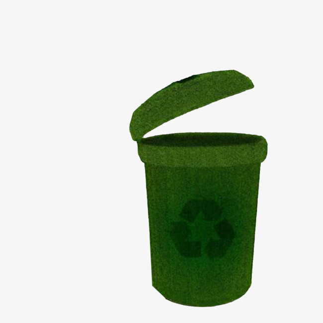 卡通绿色生态 的垃圾桶png
