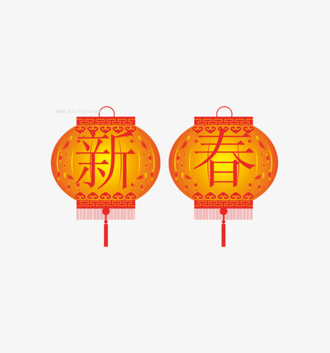 新春灯笼卡通png素材图片免费下载_高清png_千库网