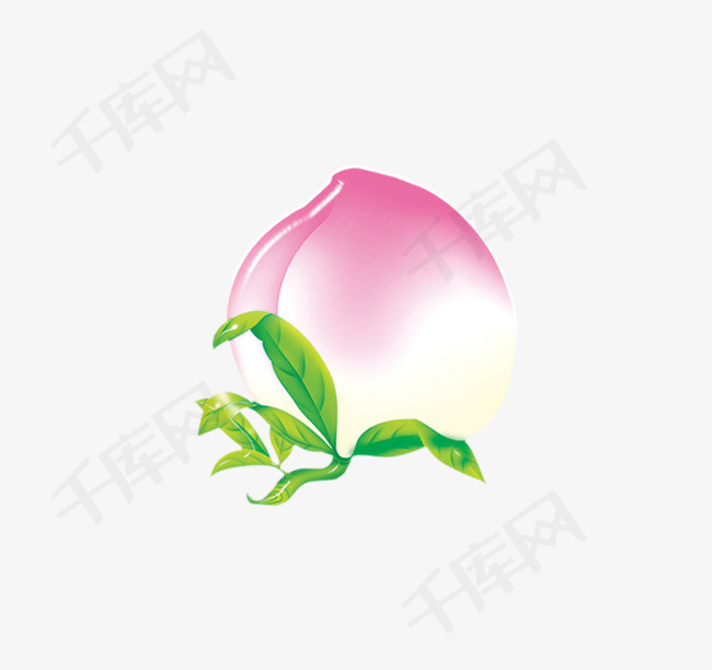 可爱卡通粉色蟠桃