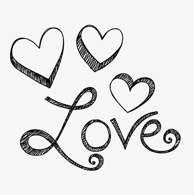 love爱心手绘艺术字