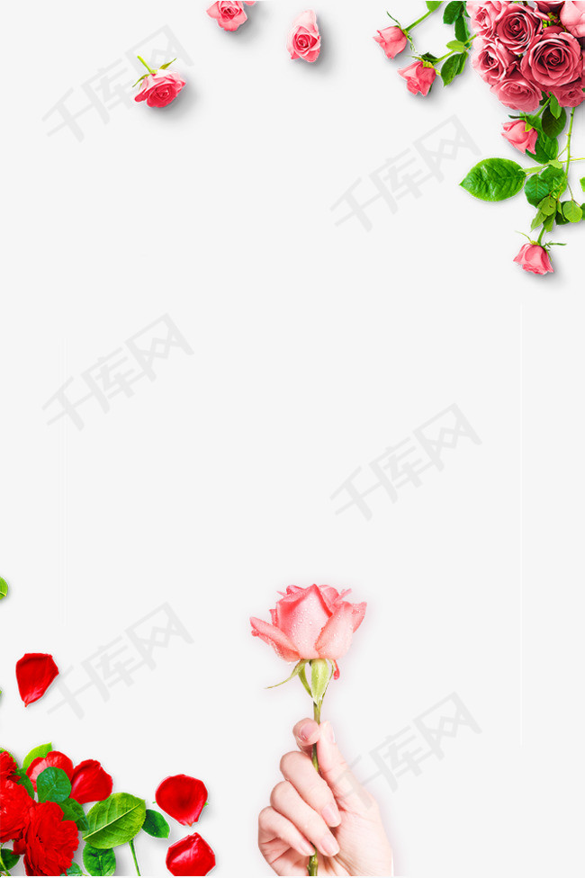 38妇女节主题玫瑰创意边框素材图片免费下载_高清psd