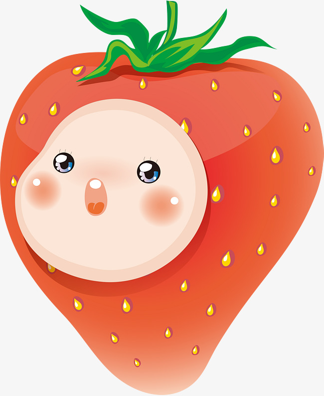 卡通创意水果可爱娃娃脸草莓