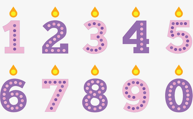 紫色数字生日蜡烛