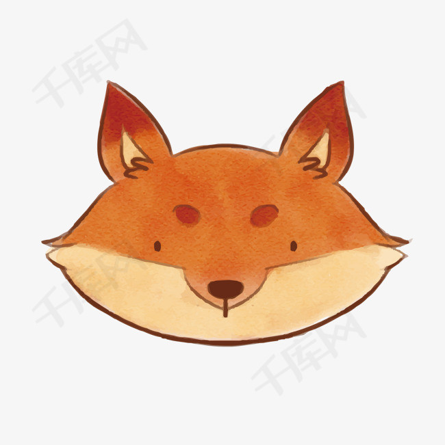 灰色手绘狐狸卡通插画