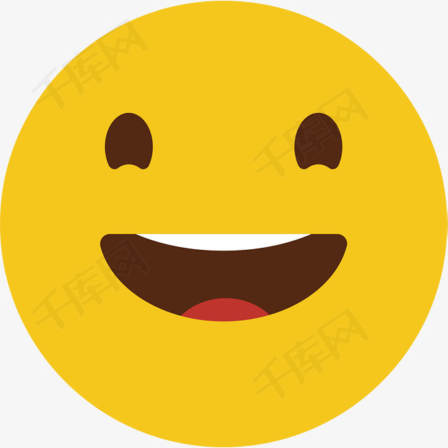 黄色可爱圆脸矢量开心表情