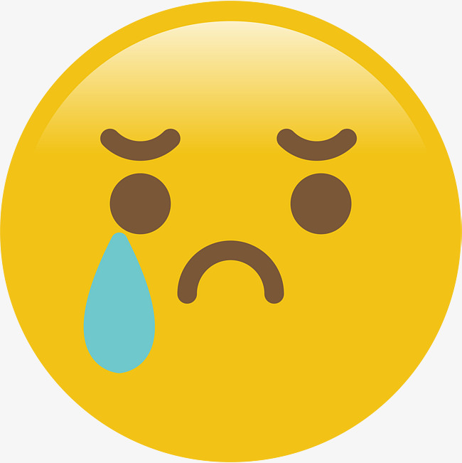 可爱卡通黄色圆脸3d委屈表情矢量素材图片免费下载